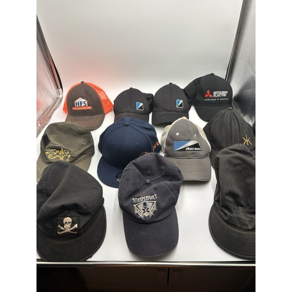Lot of 11 Caps/Hats Snapback, Strap-back, Fitted